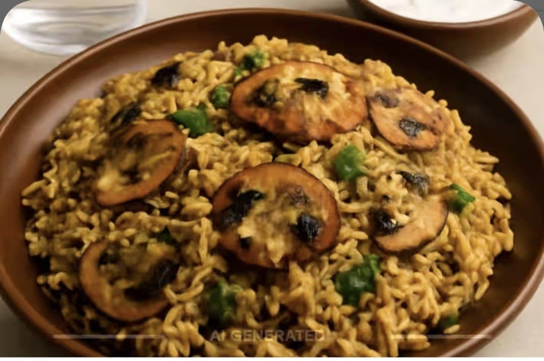 Malai Mushroom Biryani